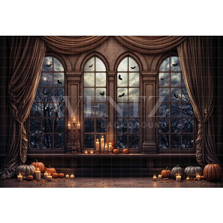 Fabric Photography Background Halloween Haunted Castle's Room / Backdrop 6325