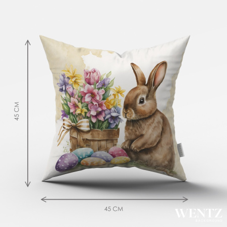 Pillow Case Easter with Rabbit - 45 x 45 / WA50