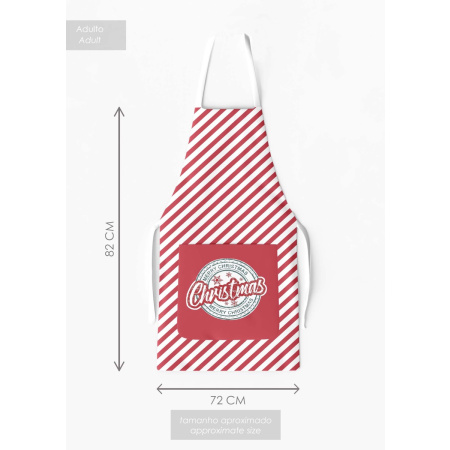 Kit 4 Family Aprons Christmas Striped with Pocket / AW21