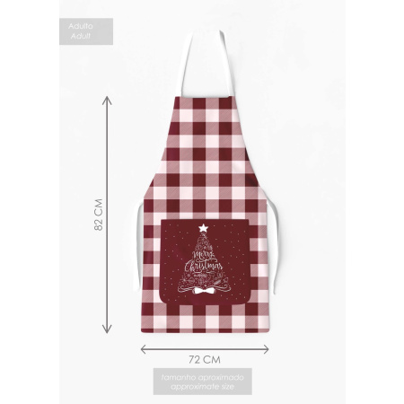 Kit 4 Family Aprons Christmas Plaid with Pocket / AW23