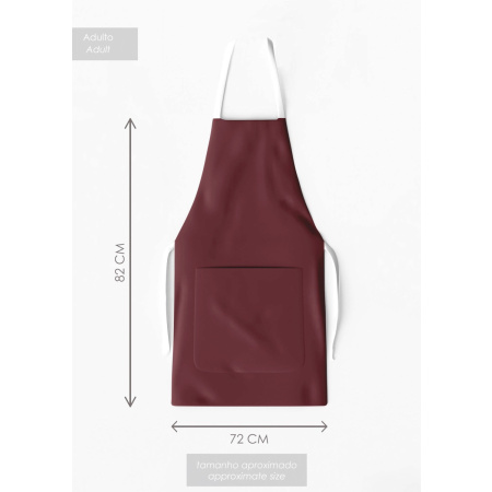 Kit 4 Christmas Family Aprons with Pocket Wine Solid / AW03