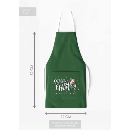 Kit 4 Christmas Family Aprons with Pocket Print Green / AW07