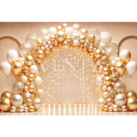 Fabric Photography Background New Year Balloon Arch / Backdrop 6586