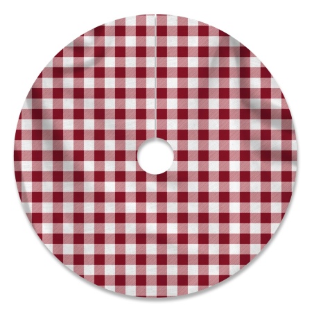 Red and White Plaid Christmas Tree Skirt / WSA12