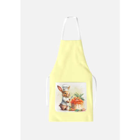 Easter Chef Bunny Yellow Apron with Pocket / AW28