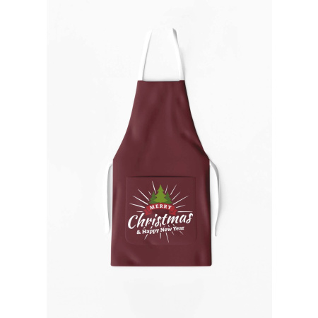 Christmas Aprons with Pocket Print Wine / AW14