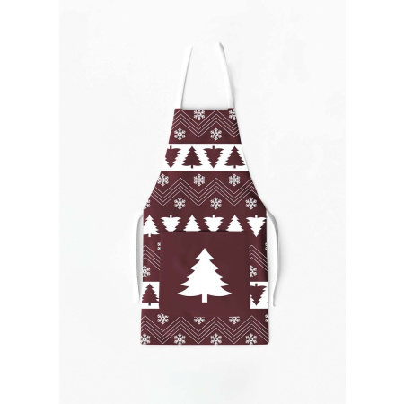 Christmas Apron with Pocket Pine Tree / AW013