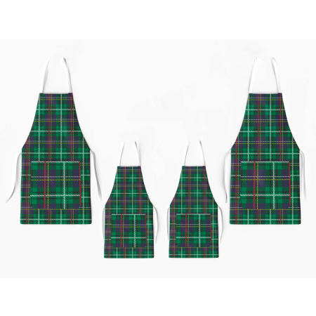 Kit 4 Christmas Family Aprons with Pocket Print Green / AW09