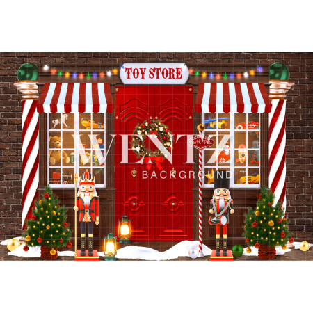 Fabric Photography Background Christmas Toy Store / Backdrop CW165