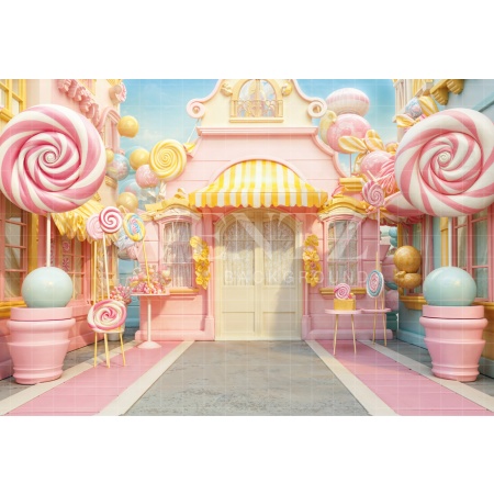 Fabric Photography Background Children's Day Candy Store / Backdrop 6379