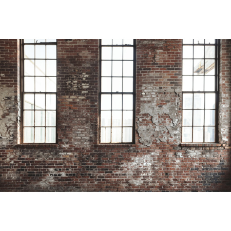 Fabric Photography Background Brick Wall with Windows Father's Day / Backdrop 6095