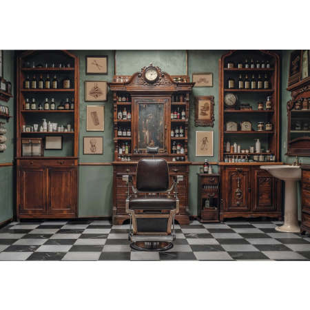 Fabric Photography Background Fathers Day Barbershop / Backdrop 6125