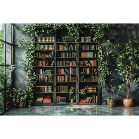 Fabric Photography Background Bookshelf Father's Day / Backdrop 6087