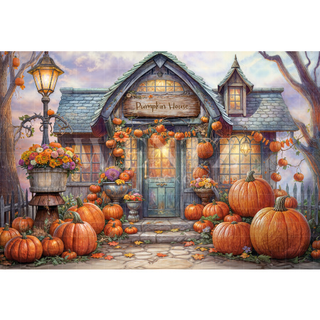 Fabric Photography Background Witch's House Halloween / Backdrop 6361