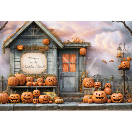 Fabric Photography Background Halloween House / Backdrop 6363