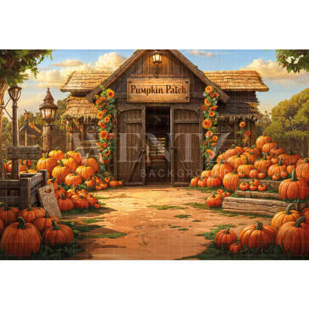 Fabric Photography Background Halloween Farm / Backdrop 6373