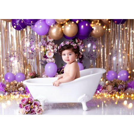 Fabric Photography Background Scenarios Purple and Gold Balloon / Backdrop 2077