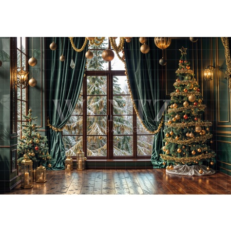 Fabric Photography Background Christmas Room / Backdrop 6234