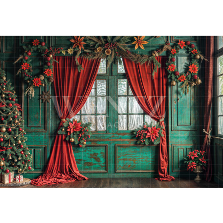 Fabric Photography Background Christmas / Backdrop 6255