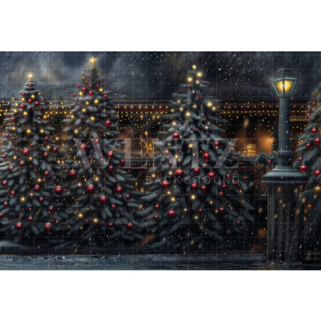 Fabric Photography Background Christmas Trees / Backdrop 6256