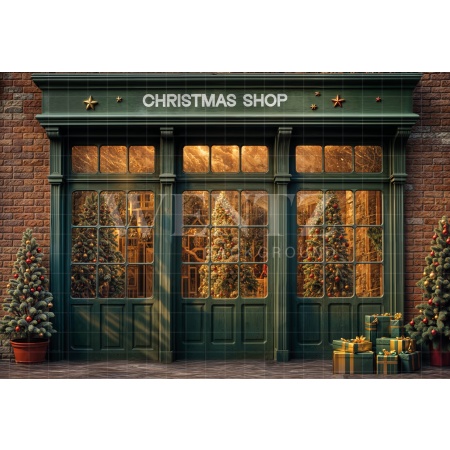 Fabric Photography Background Christmas Store / Backdrop 6267