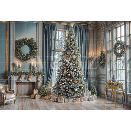 Fabric Photography Background Christmas Room / Backdrop 6259