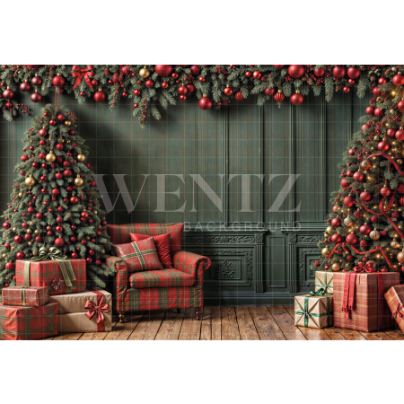 Fabric Photography Background Christmas Room / Backdrop 6290