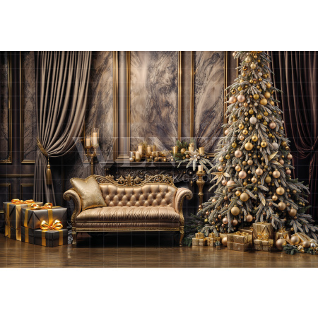 Fabric Photography Background Christmas Room / Backdrop 6294