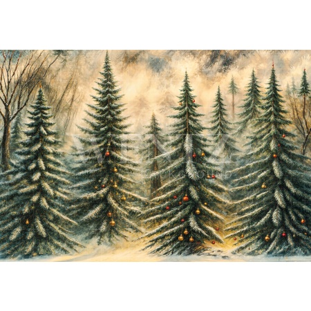 Fabric Photography Background Christmas Forest / Backdrop 6297