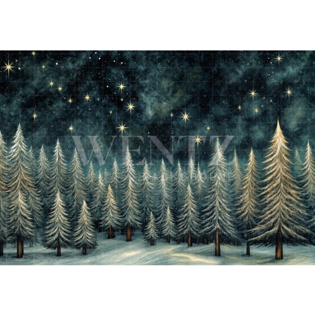 Fabric Photography Background Christmas Forest / Backdrop 6312