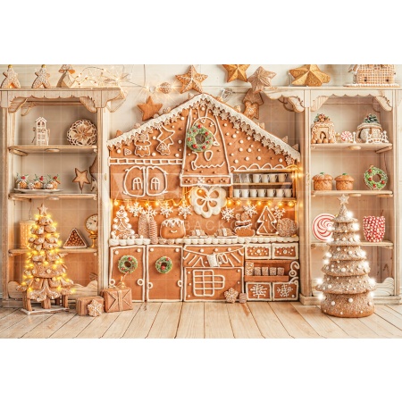 Fabric Photography Background Christmas Sweets Kitchen / Backdrop 6486