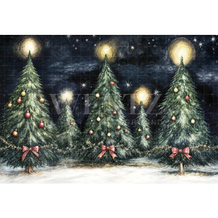 Fabric Photography Background Christmas Forest / Backdrop 6490