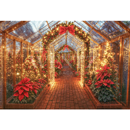 Fabric Photography Background Christmas House Front / Backdrop 6504