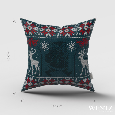 Pillow Case Snowflakes Santa Claus and Reindeer - 50 x 50 / WA87