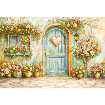 Fabric Photography Background Valentine's Day Romantic Facade / Backdrop 6626