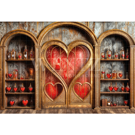 Fabric Photography Background Valentine's Day Love Potions Store / Backdrop 6634