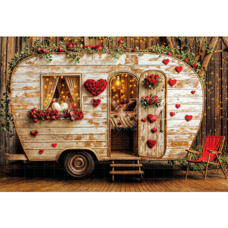 Fabric Photography Background Valentine's Day Trailer / Backdrop 6638