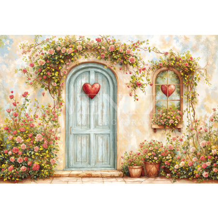 Fabric Photography Background Valentine's Day Romantic Facade / Backdrop 6639