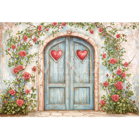 Fabric Photography Background Valentine's Day Romantic Facade / Backdrop 6640