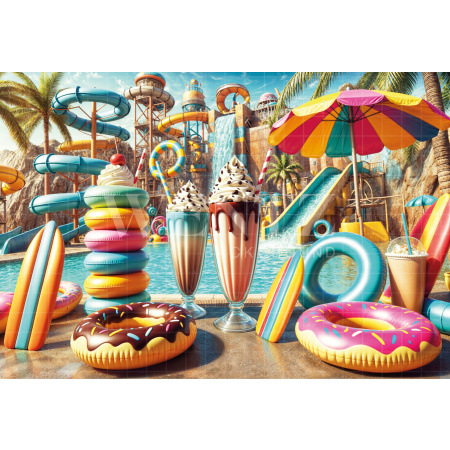 Photographic Background in Fabric Summer Water Park / Backdrop 6520