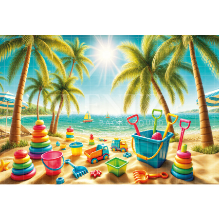 Photographic Background in Fabric Summer Beach / Backdrop 6522