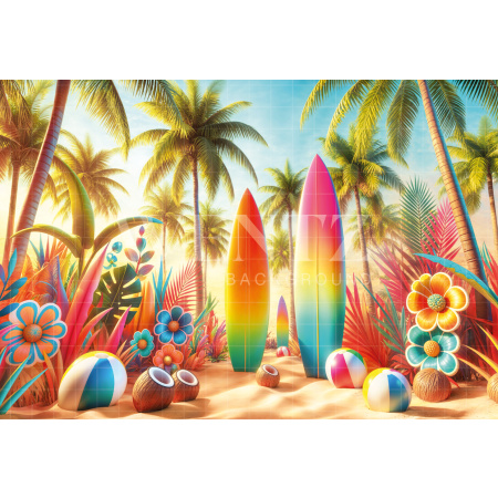 Photographic Background in Fabric Summer Beach / Backdrop 6525