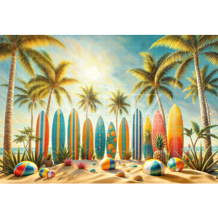 Photographic Background in Fabric Summer Beach / Backdrop 6526