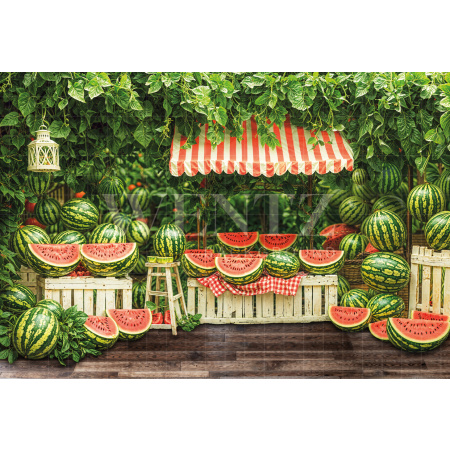 Photographic Background in Fabric  Summer Watermelon Stand / Backdrop 6529