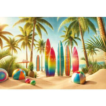 Photographic Background in Fabric Summer Beach / Backdrop 6530