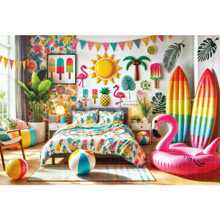 Photographic Background in Fabric Summer Room / Backdrop 6531