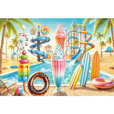 Photographic Background in Fabric Summer Water Park / Backdrop 6533