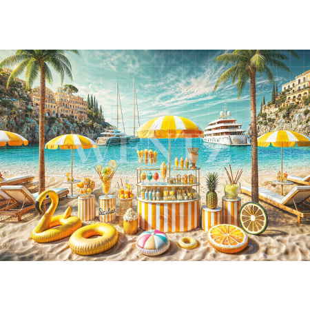 Photographic Background in Fabric Summer Beach / Backdrop 6553