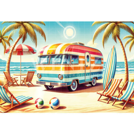 Photographic Background in Fabric Summer Trailer / Backdrop 6560