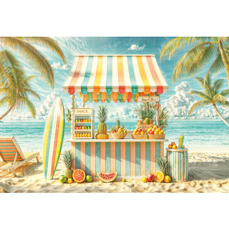 Photographic Background in Fabric Summer Fruit Stand / Backdrop 6565